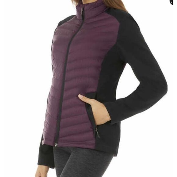 32 Degrees Heat Women's Full Zip Sz Medium Soft Feel Mixed Media Jacket Purple - Picture 5 of 5